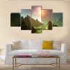 3D Fantasy Landscape - Gaming 5 Panel Canvas Art Wall Decor