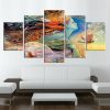Abstract Phoenix Feathers Sexy Woman - Abstract 5 Panel Canvas Art Wall Decor