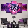 Abstract Red Moon Animal Cat With Glasses - Animal 5 Panel Canvas Art Wall Decor