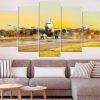 Airplane Sunset Set Large - Airplane 5 Panel Canvas Art Wall Decor