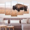 American Bison - Animal 5 Panel Canvas Art Wall Decor