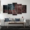 American Flag 1 - Abstract 5 Panel Canvas Art Wall Decor