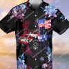 American Flag Jeep All Over Printed Hawaiian Shirt