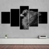 Animal Lion 1 - Animal 5 Panel Canvas Art Wall Decor