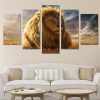 Animal Lion King- Animal 5 Panel Canvas Art Wall Decor