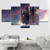 Animals Elephant Abstract Building - Abstract Animal 5 Panel Canvas Art Wall Decor