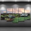 Antique Farm Truck - Automative 5 Panel Canvas Art Wall Decor