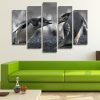 Arctic Conflict Between Penguins 01 - Animal 5 Panel Canvas Art Wall Decor