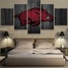 Arkansas Razorbacks College Barn Wood - Sport 5 Panel Canvas Art Wall Decor