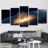 Asteroid Impacting Earth - Space 5 Panel Canvas Art Wall Decor