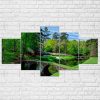Augusta Masters Golf Golfing Course Hole Water 1 - Nature 5 Panel Canvas Art Wall Decor