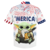 Baby Yoda With Beer Merica Hawaiian Shirt