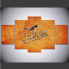Baltimore Orioles Logo - Sport 5 Panel Canvas Art Wall Decor