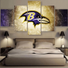Baltimore Ravens Logo - Sport 5 Panel Canvas Art Wall Decor
