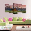 Barn In The Mountains 01 - Nature 5 Panel Canvas Art Wall Decor
