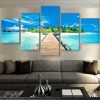 Beach Large Streched - Nature 5 Panel Canvas Art Wall Decor