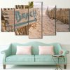 Beach Sign - Nature 5 Panel Canvas Art Wall Decor