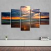 Beach Sunset 5 - Space 5 Panel Canvas Art Wall Decor