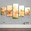 Beautiful Butterfly Flying - Nature 5 Panel Canvas Art Wall Decor