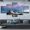 Beautiful Sea Waves - Space 5 Panel Canvas Art Wall Decor