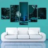 Beautiful Starry Sky Mountain Night - Nature 5 Panel Canvas Art Wall Decor