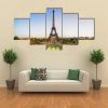 Beautiful View Of Eiffel Tower In Paris - Nature 5 Panel Canvas Art Wall Decor