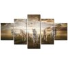 Beautiful White Horse - Animal 5 Panel Canvas Art Wall Decor