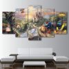 Beauty And The Beast 1 - Cartoon 5 Panel Canvas Art Wall Decor