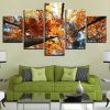 Big Trees Leaves - Nature 5 Panel Canvas Art Wall Decor