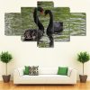 Black Swans 01 - Animal 5 Panel Canvas Art Wall Decor
