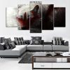 Blood Wolf 5 - Animal 5 Panel Canvas Art Wall Decor