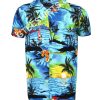 Blue Beach Palm All Over Printed Hawaiian Shirt