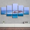 Blue Big Sea And Island - Space 5 Panel Canvas Art Wall Decor