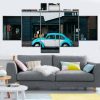 Blue Cool Car Night - Automative 5 Panel Canvas Art Wall Decor