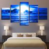 Blue Moonlit Night - Space 5 Panel Canvas Art Wall Decor
