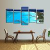 Blue Ocean Aerial View Wall Coast View - Nature 5 Panel Canvas Art Wall Decor