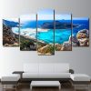 Blue Sea Beach - Nature 5 Panel Canvas Art Wall Decor