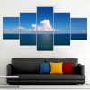 Blue Sea Blue Sky - Ocean 5 Panel Canvas Art Wall Decor