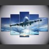 Blue Sky Aircraft Cool - Airplane 5 Panel Canvas Art Wall Decor