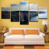 Blue Sky Ocean Mountain Cliff - Nature 5 Panel Canvas Art Wall Decor