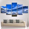 Blue Sky White Cloud - Nature 5 Panel Canvas Art Wall Decor