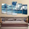 Blue Sky White Cloud And Beach - Nature 5 Panel Canvas Art Wall Decor