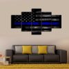 Blue Thin Line #1 - Abstract 5 Panel Canvas Art Wall Decor