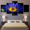 Blue Yellower Flower - Nature 5 Panel Canvas Art Wall Decor