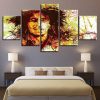 Bob Marley Rasta - Famous Person 5 Panel Canvas Art Wall Decor