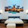 Bridge Castle - Nature 5 Panel Canvas Art Wall Decor