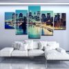 Brooklyn Bridge - Nature 5 Panel Canvas Art Wall Decor