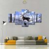 Buck Winter Nature Wildlife - Animal 5 Panel Canvas Art Wall Decor