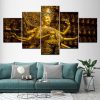 Buddha Statue Buddhism 2 - Religion 5 Panel Canvas Art Wall Decor