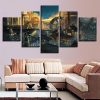 Building And Gear Wheel - Nature 5 Panel Canvas Art Wall Decor